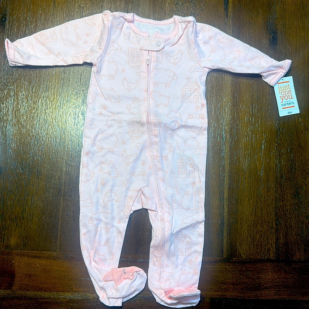 Just One You by Carter's Sheep Theme Onepiece footsie 6m - Brand New - with tag